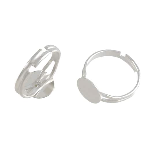 12 Packs: 3 ct. (36 total) Silver Ring Blanks by Bead Landing™
